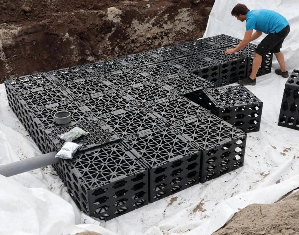 Infiltratiesysteem zelfbouw 30.000 liter
